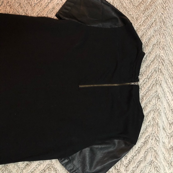 JCrew blouse with faux leather sleeves - Picture 3 of 3